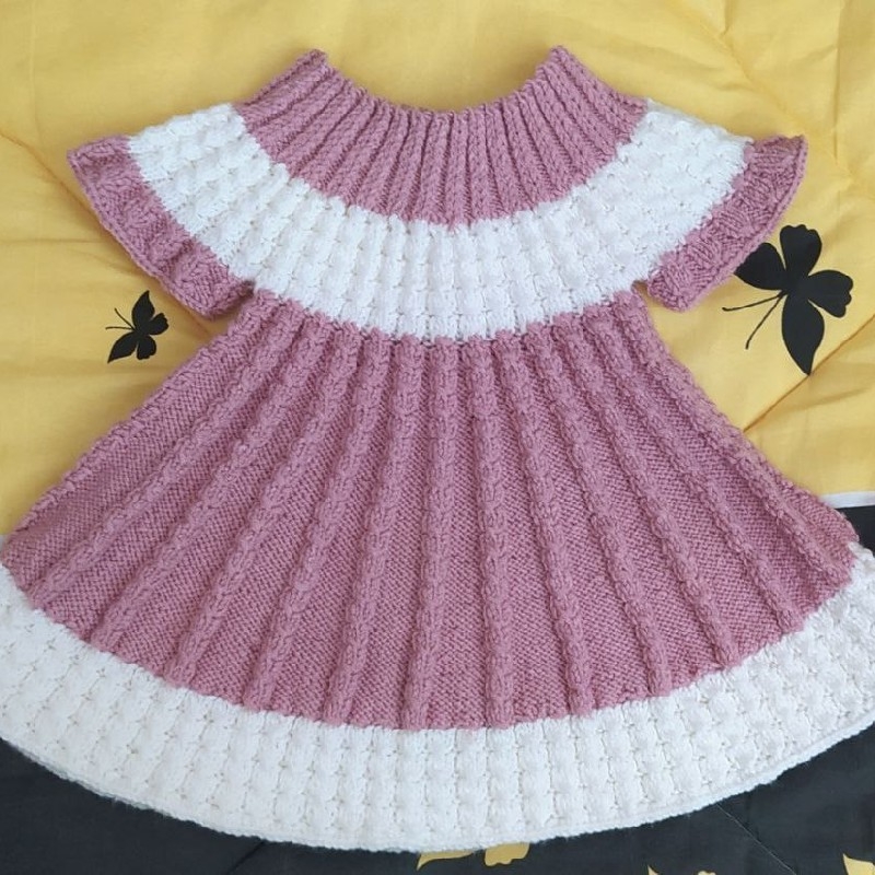 سارافون دخترانه دست بافت