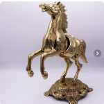 اسب و شیر و پلنگ برنجی برنزه