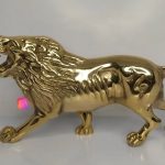 اسب و شیر و پلنگ برنجی برنزه