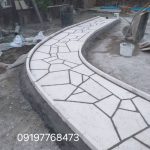 اجرای سنگ لاشه کف حیاط دیوار