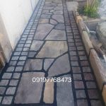 اجرای سنگ لاشه کف حیاط دیوار