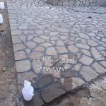 اجرای سنگ لاشه نما دیوار ویلا باغچه