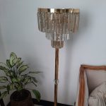 آباژور ایستاده کریستالی بدنه طلایی فورتیک