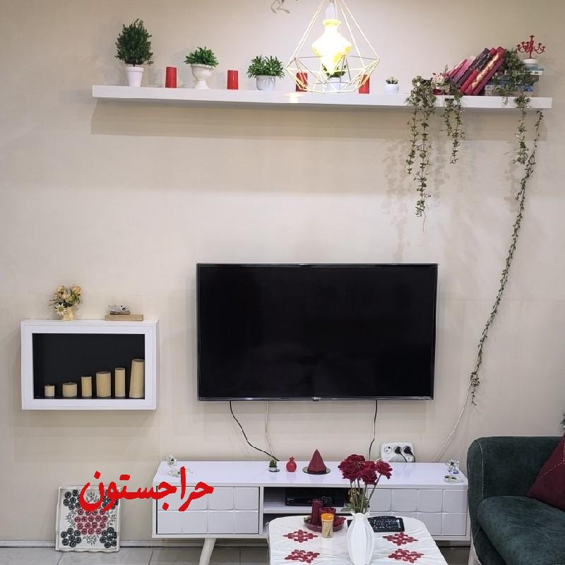 میز تی وی به همراه کتابخانه و باکس شمع